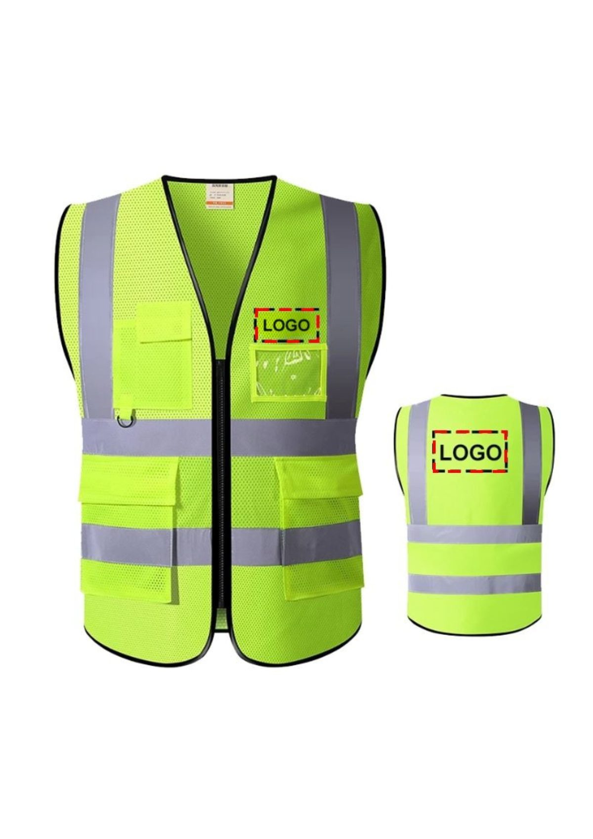 Safety Vest (Free Logo Printing) (With and Without Mesh) (10 Pieces)