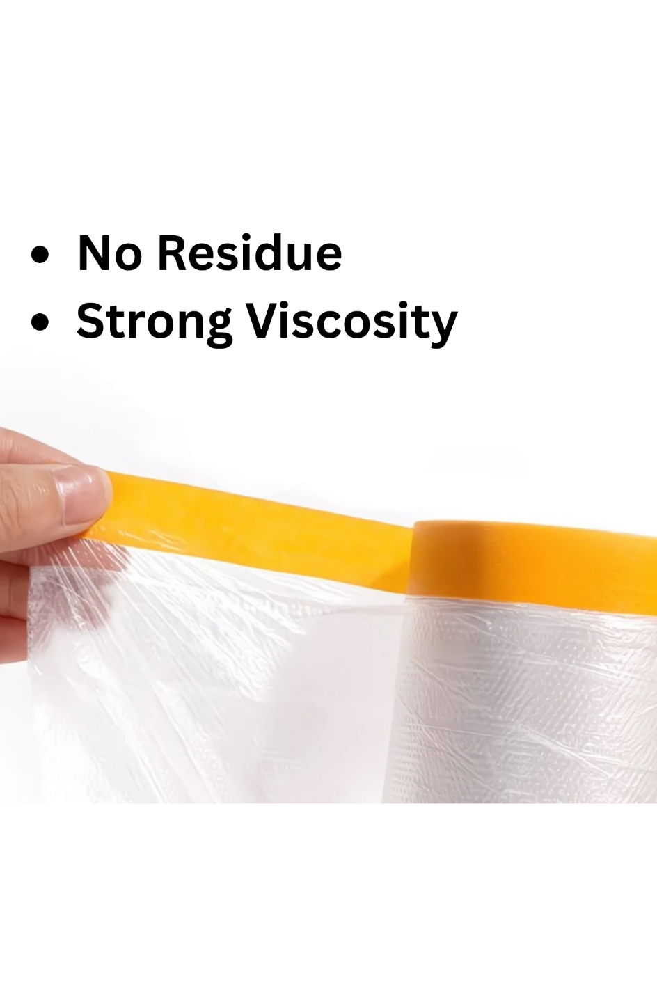 Masking Tape Film – Painting Protection Cover, Plastic Drop Cloth, Dust Shield